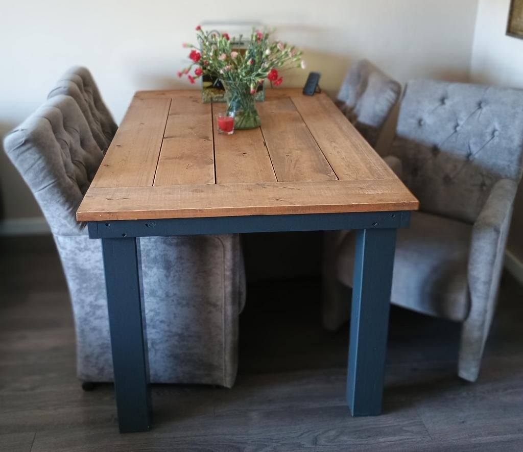 Eetkamerstoelen, 6 stuks met wieltjes, landelijke stijl, Huis en Inrichting, Stoelen, Ophalen, Gebruikt, Landelijk, Vijf, Zes of meer stoelen