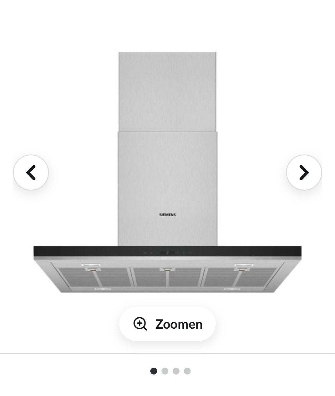 Siemens afzuigkap, Gebruikt, Wandschouwkap, Ophalen of Verzenden, 600 tot 800 m³ per uur
