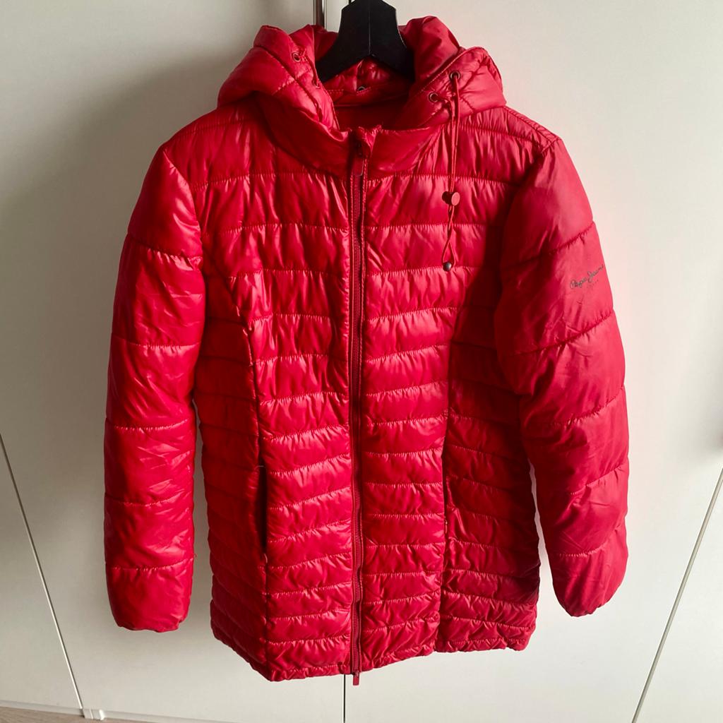 Pepe Jeans London Rode Puffer Jas Maat S, Ophalen of Verzenden, Gedragen, Maat 36 (S), Rood