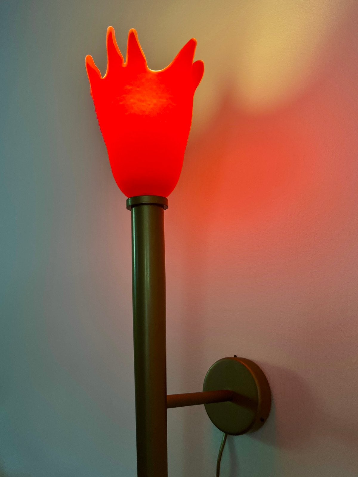 Italiaanse Design Fakkel Wandlamp - Uniek en Stijlvol, Ophalen, Gebruikt, Glas