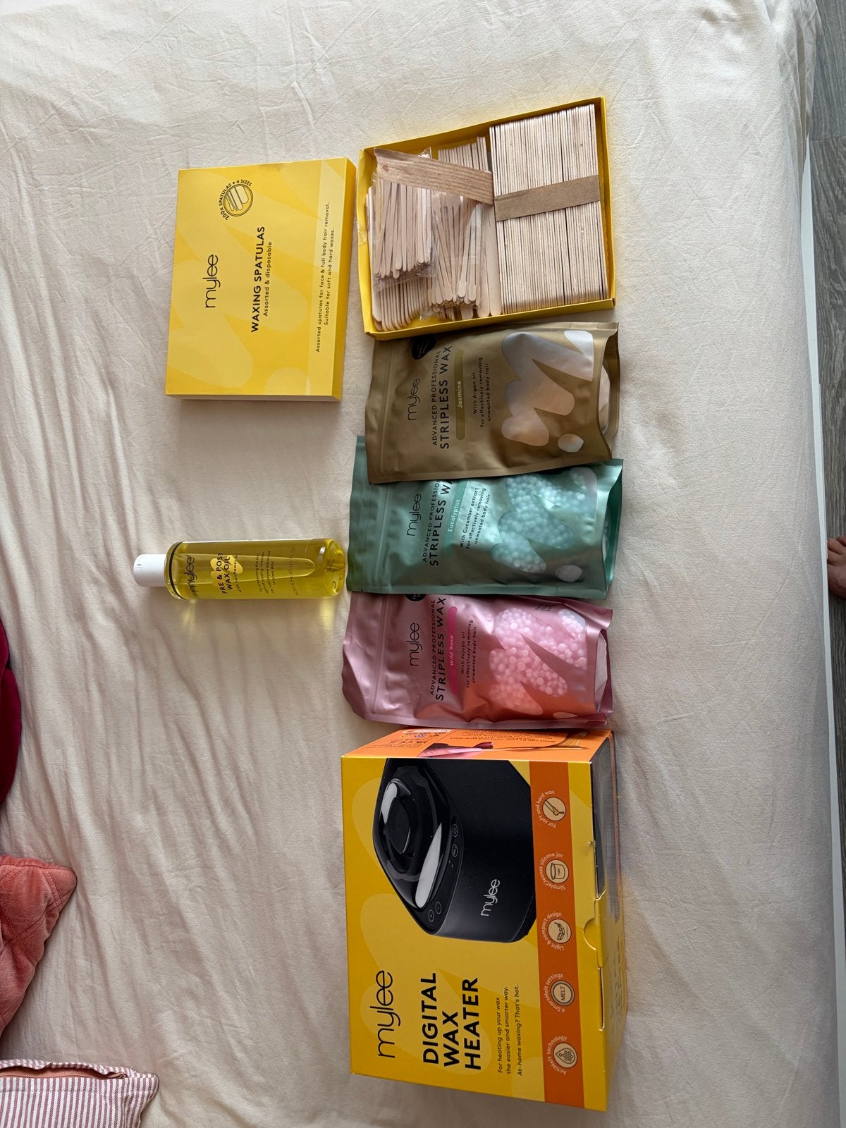 Mylee wax set: waxapparaat, wax, spatels en olie, Ophalen of Verzenden, Zo goed als nieuw, Overige typen