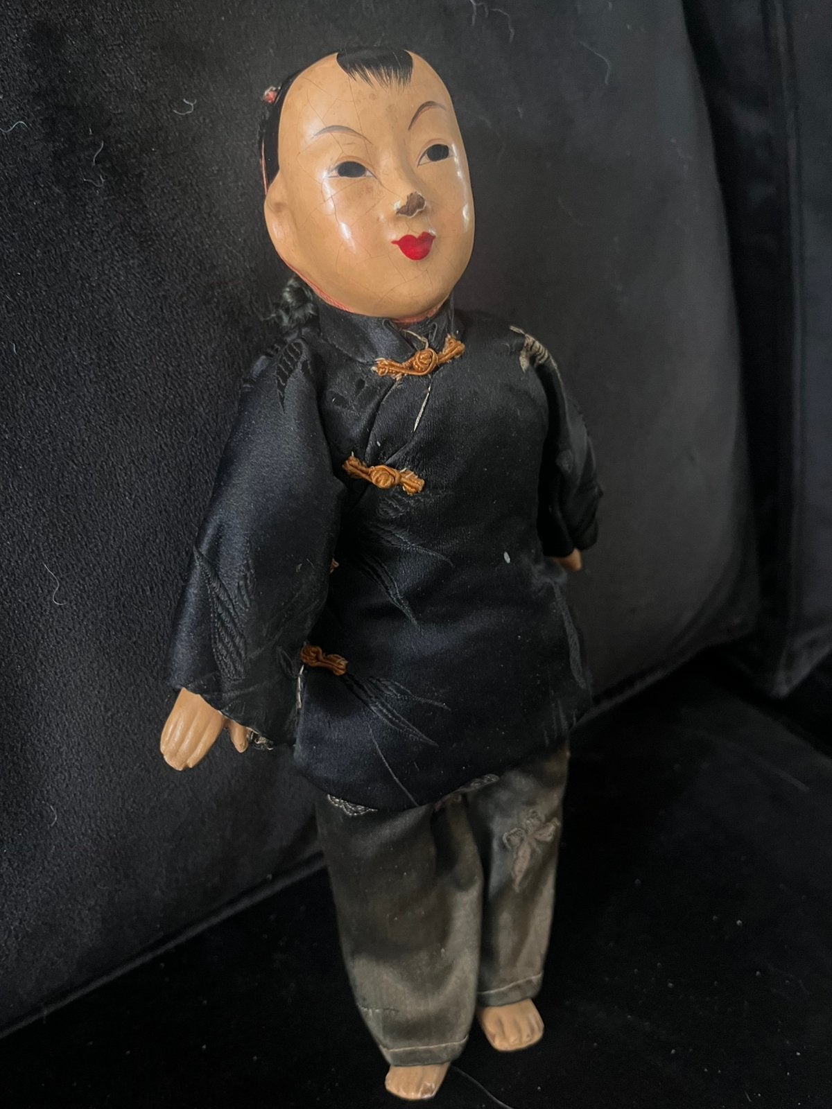 Antiek klein chinees popje 26 cm ., Antiek en Kunst, Curiosa en Brocante, Ophalen