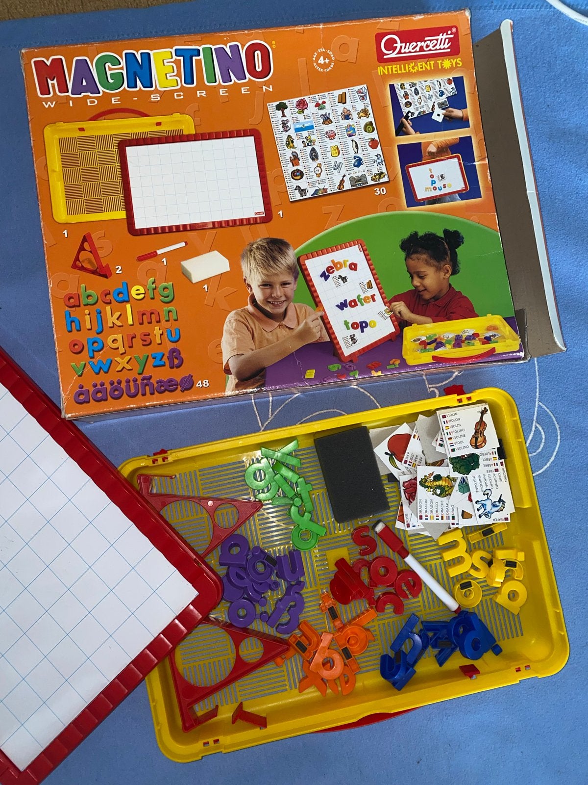 Magnetino Wide Screen Educatief Magneetbord met Letters zgan, Kinderen en Baby's, Ophalen of Verzenden, Zo goed als nieuw, Puzzelen