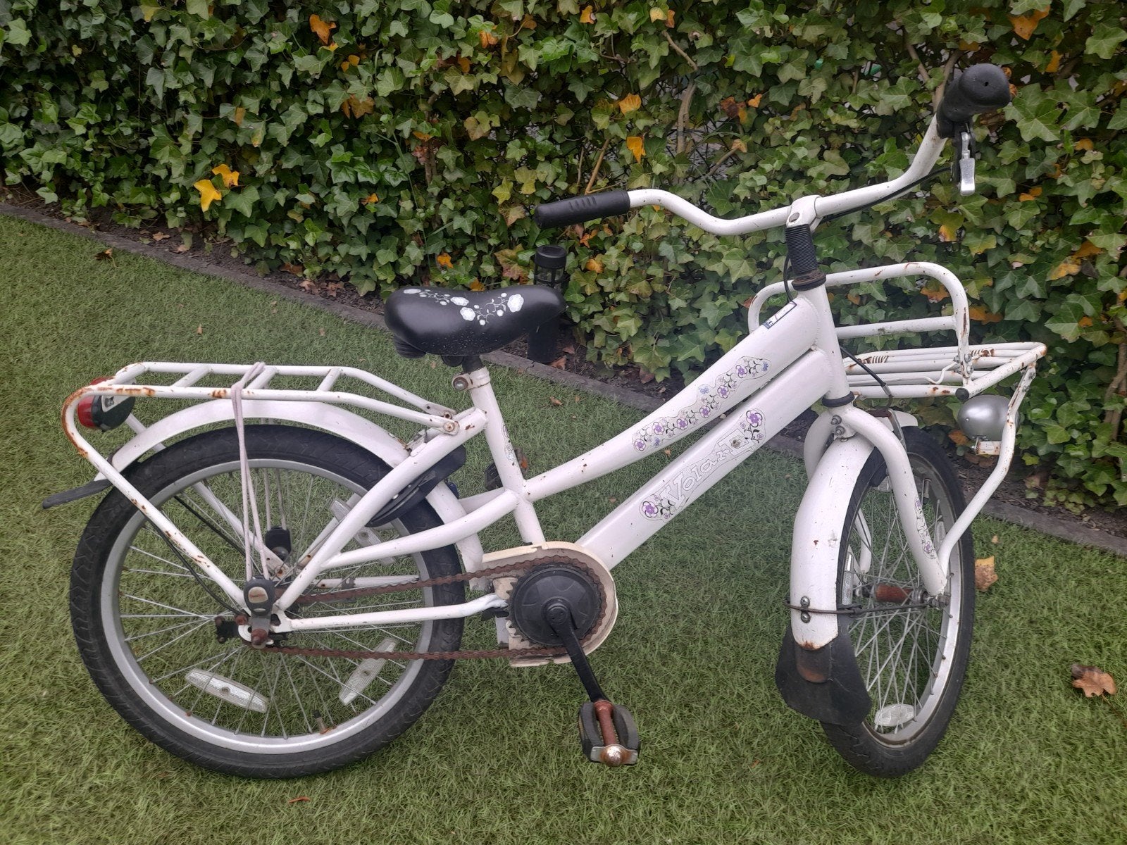 Witte kinderfiets meisjesfiets 6 tot 10 jaar oud, Ophalen, Gebruikt