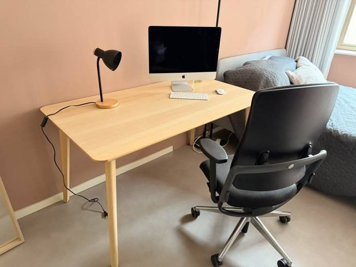 IKEA LISABO bureau essenfineer – 118x45 cm, Ophalen, Rechthoekig, 100 tot 150 cm, 50 tot 100 cm