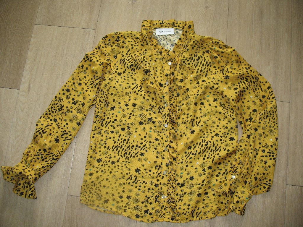 Pom Amsterdam Blouse Ruches Maat 38, Pom Amsterdam, Ophalen of Verzenden, Zo goed als nieuw, Maat 38/40 (M)