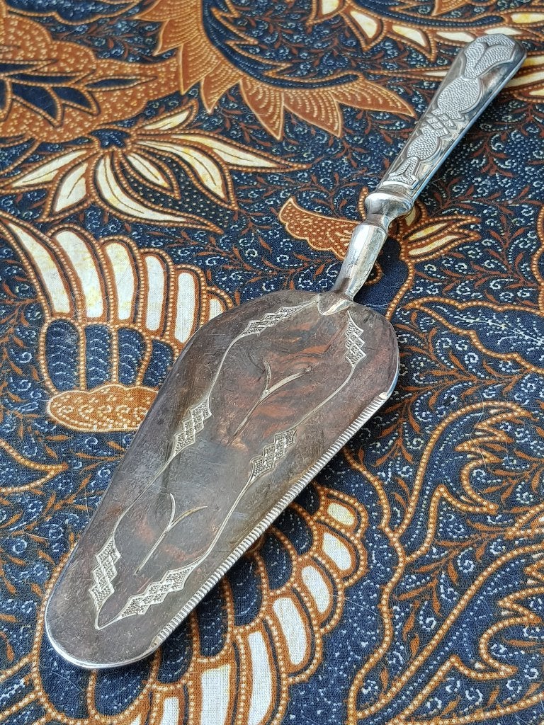 Mooie oude silverplate taartschep uit Engeland 27 cm., Ophalen of Verzenden