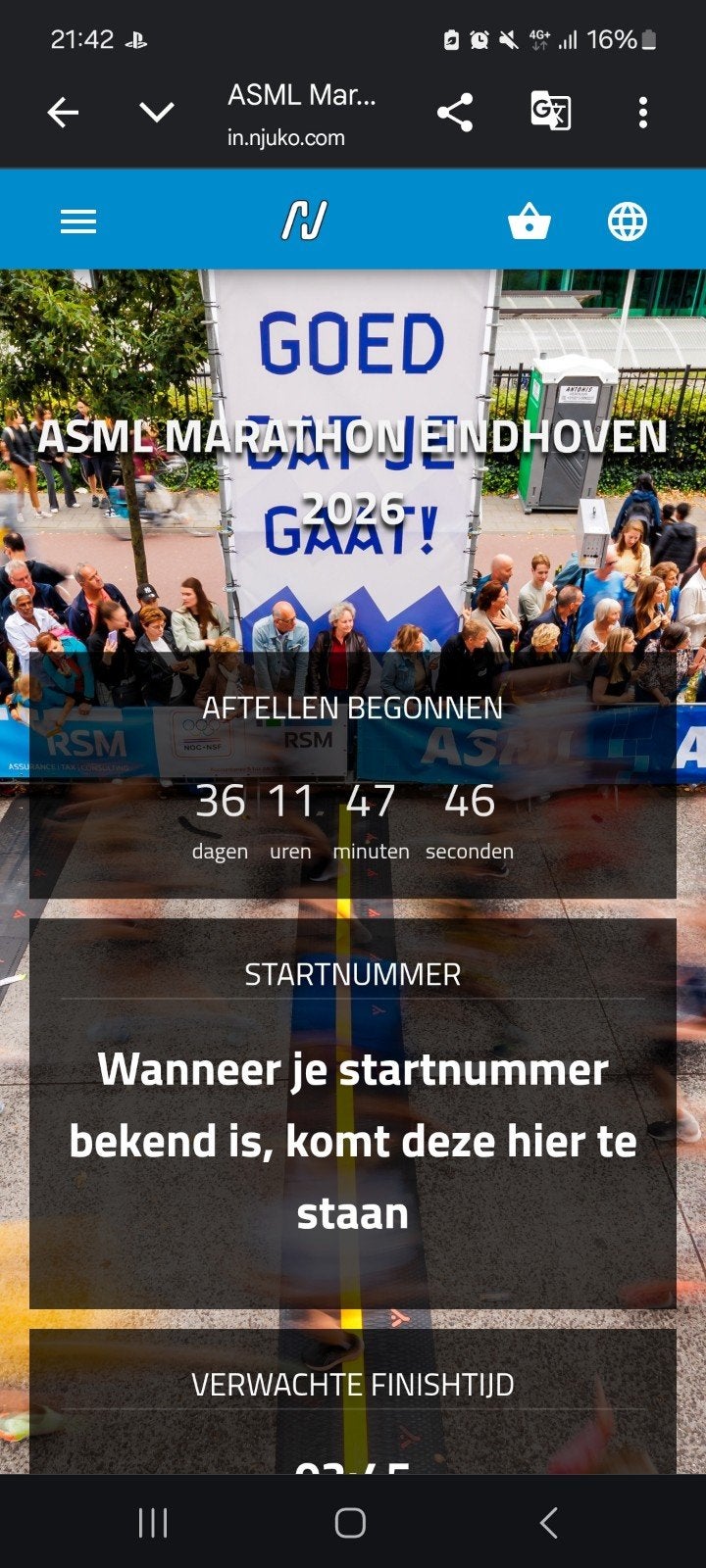 Hele marathon Eindhoven, Tickets en Kaartjes, Eén persoon, Oktober