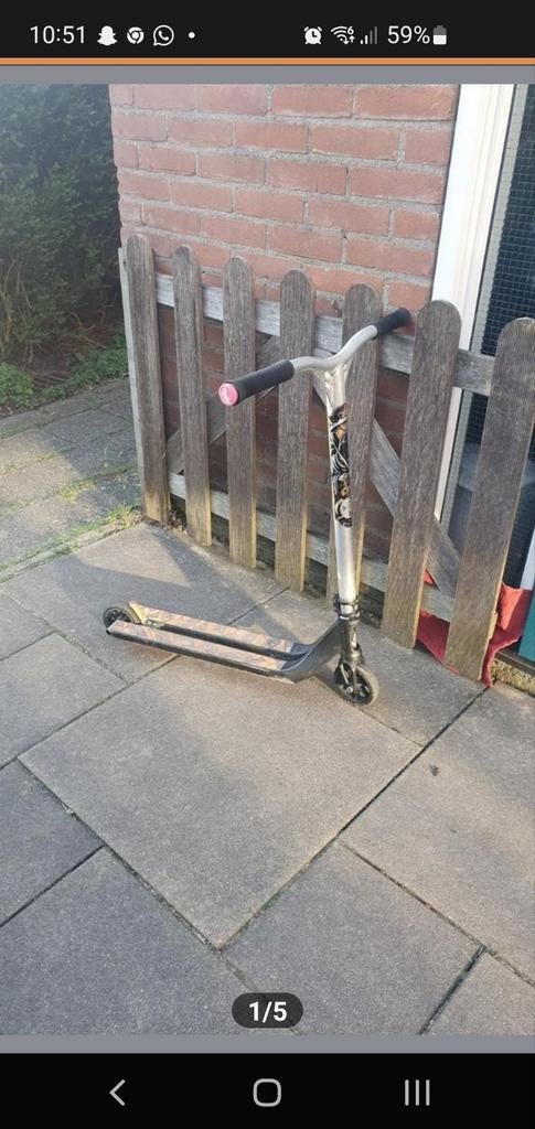Custom stuntstep met aztek deck!, Ophalen of Verzenden, Zo goed als nieuw, Overige typen