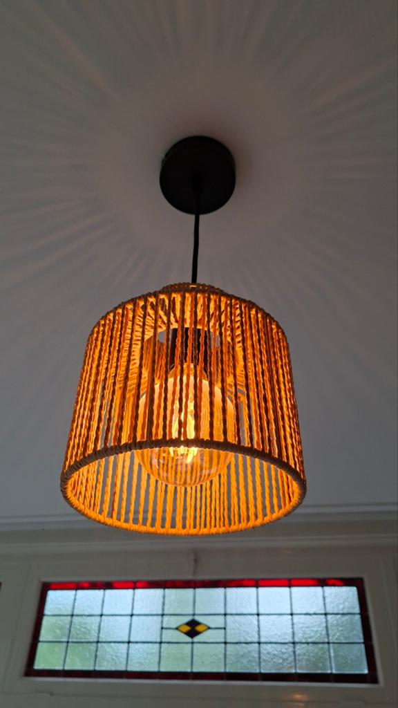 James Hanglamp - Sfeervolle Jute Hanglamp, Ophalen of Verzenden