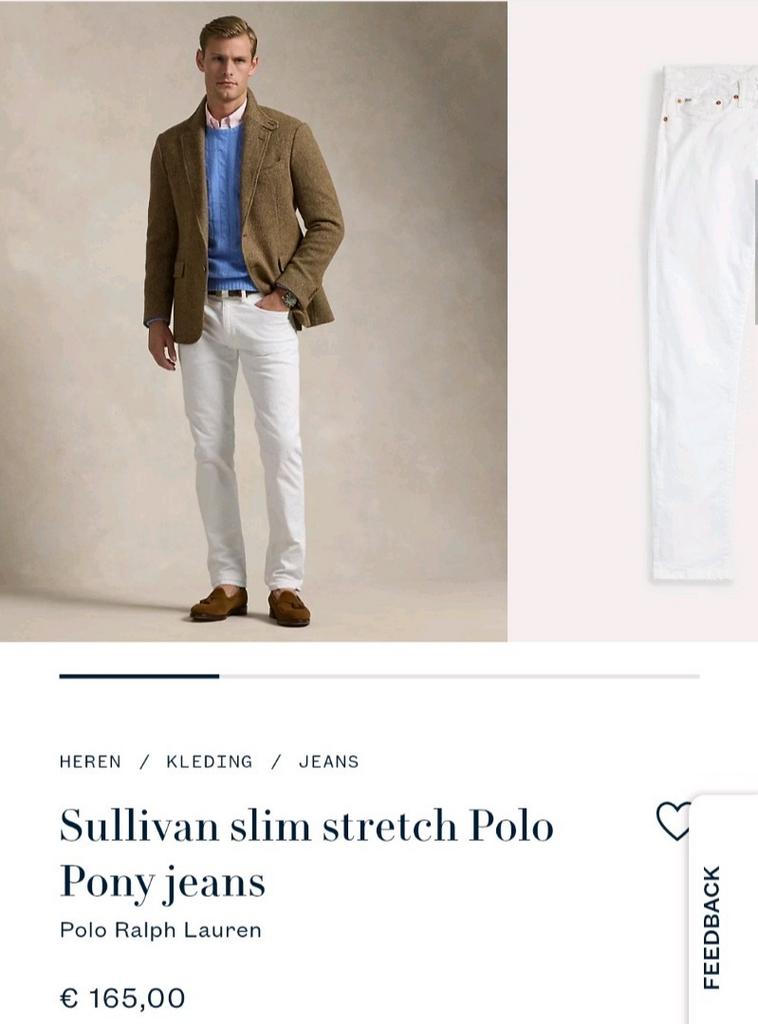 Nieuwe Polo Ralph Lauren jeans sullivan slim maat 28 x 34, Ophalen of Verzenden, Nieuw, Wit, Polo Ralph Lauren