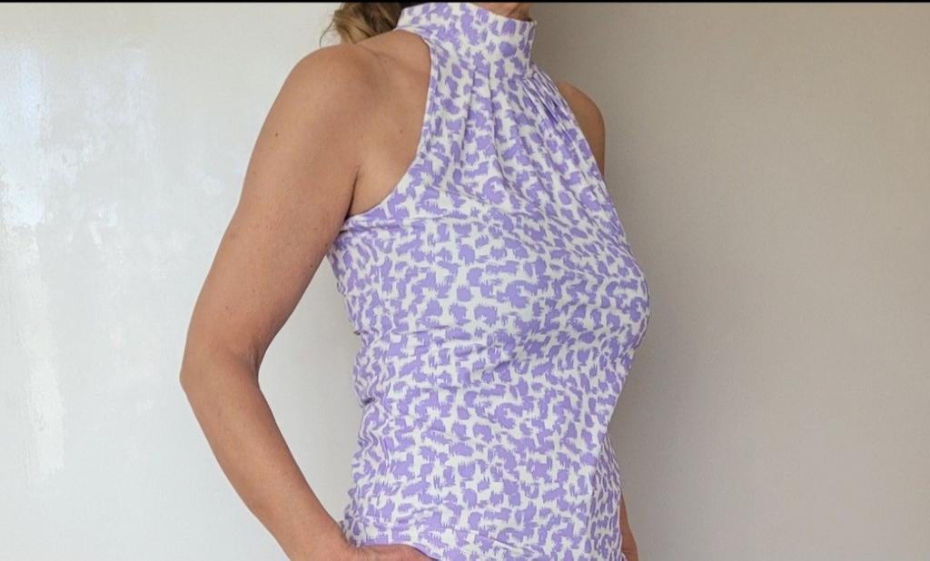 Erg mooie top S Lila Travelstof, Kleding | Dames, Paars, Ophalen of Verzenden, Zo goed als nieuw, Maat 36 (S)