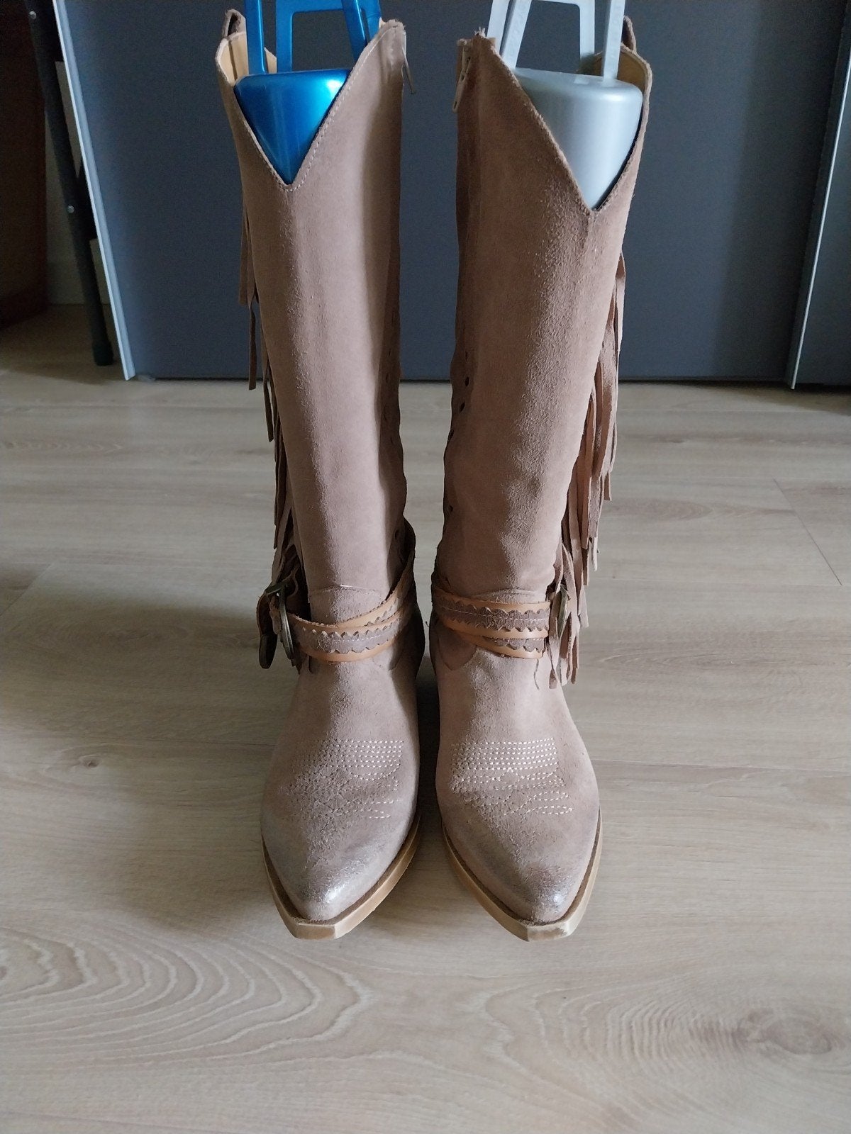 cowboylaarzen, Hoge laarzen, Beige, Ophalen of Verzenden, Zo goed als nieuw