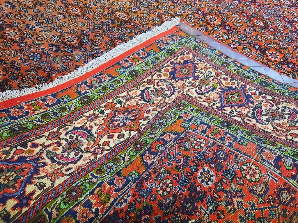 Perzisch handgeknoopt tapijt- 342 X 246cm (Bidjar) Uit IRAN, Ophalen, Herati design, 200 cm of meer, Zo goed als nieuw