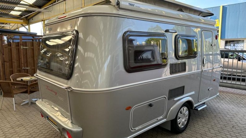 Eriba Touring Triton 430 SILVER EDITION, 4 tot 5 meter, Eriba, Luifel, Dwarsbed
