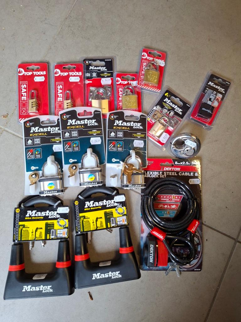 Diverse Master Lock en Top Tools sloten en kabels, Ophalen of Verzenden, Nieuw
