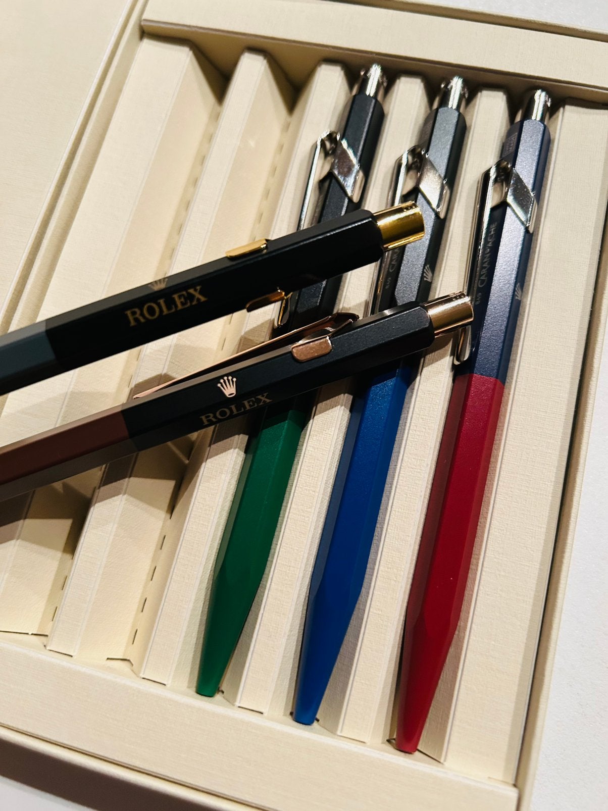 Rolex Caran d’Ache Swiss Ballpoint Pen collector set, nieuw, Verzamelen, Pennenset, Met doosje, Zo goed als nieuw, Ophalen
