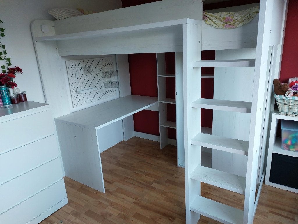 Hoogslaper met bureau en kast, Ophalen, Gebruikt, Hoogslaper, Eenpersoons