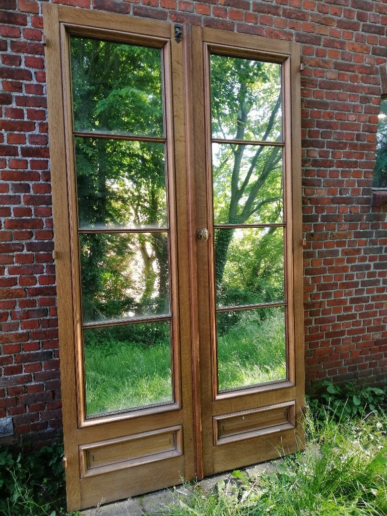 240hx137br Zware eiken deuren met spiegel, liftdeuren hotel, Ophalen