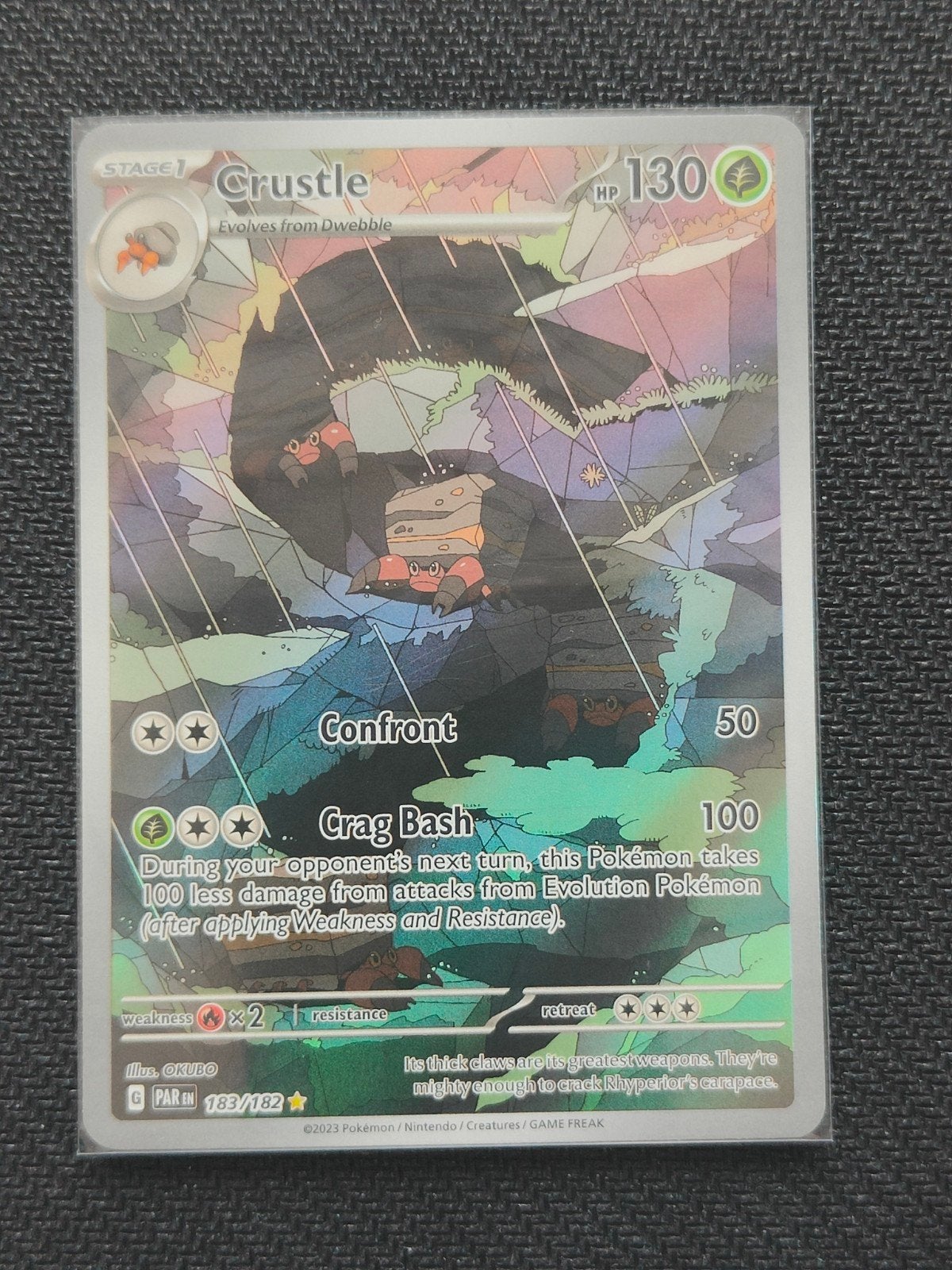 Crustle 183/182 PAR - Pokémon Kaart NM, Ophalen of Verzenden, Zo goed als nieuw, Losse kaart