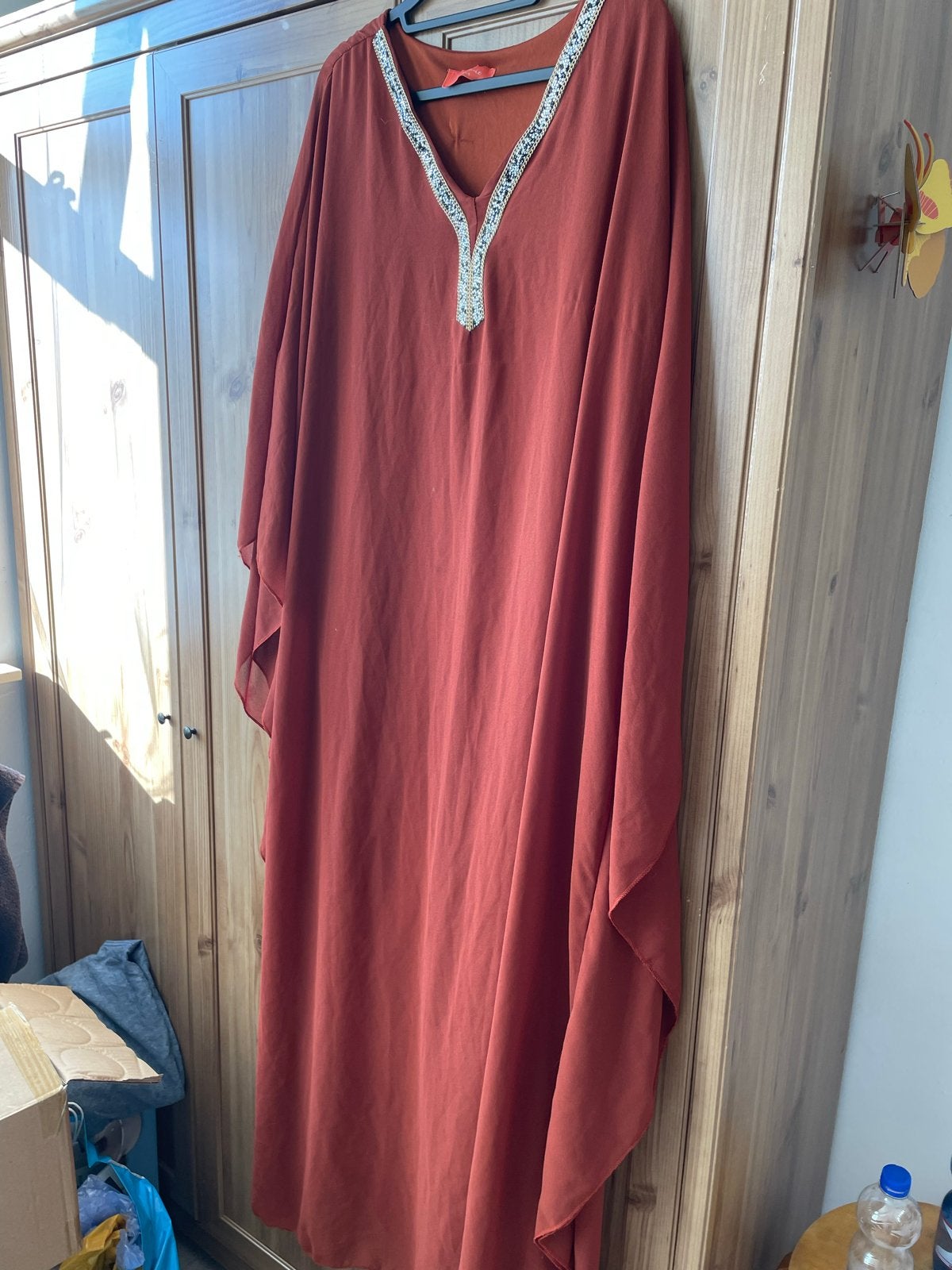 Coco Huit Paris Kaftan Jurk - Oranje/Bruin, Maat 46/48 (XL) of groter, Oranje, Ophalen of Verzenden, Zo goed als nieuw