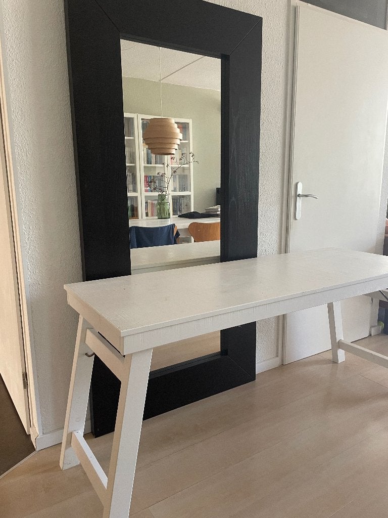 Mooi wit houten bureau, Ophalen, 160 cm, Gebruikt, Scandinavisch