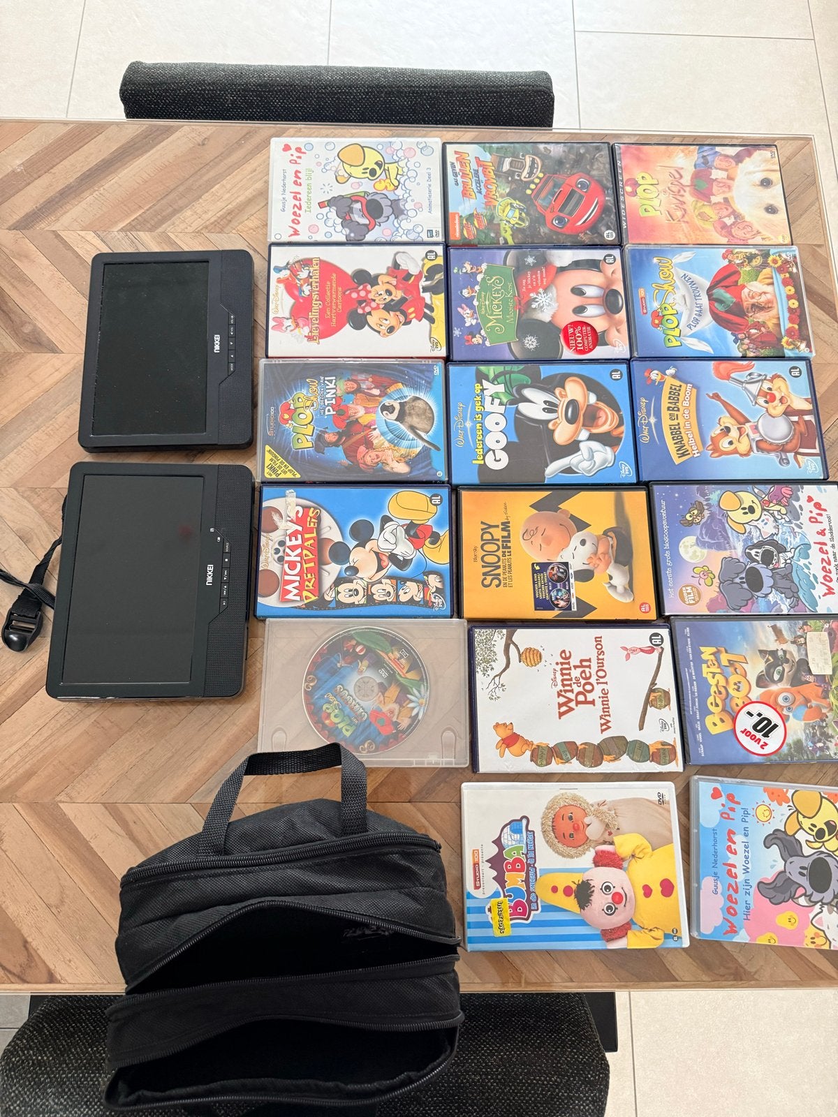 Nikkei Portable DVD Speler met Auto Portol en DVD's, Gebruikt, Draagbaar, Ophalen of Verzenden, Overige merken