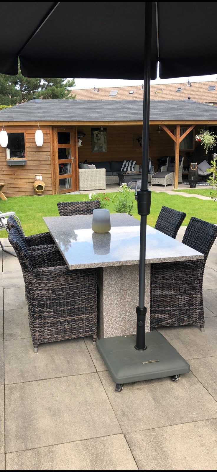 Hele mooie natuurstenen tuintafel, Tuin en Terras, Tuintafels, Ophalen, Zo goed als nieuw, Rechthoekig, Overige materialen