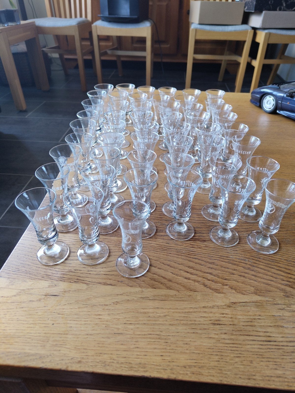 Grote partij Jägermeister borrelglaasjes, Ophalen