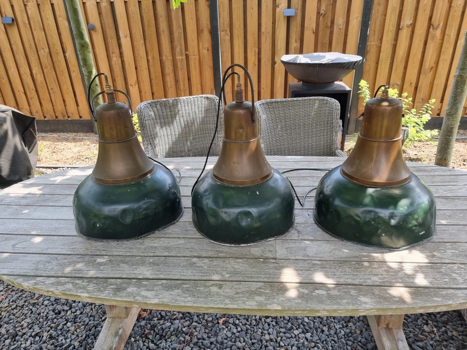 Set van 3 voormalige " bar lampen", Ophalen, Gebruikt, Vintage