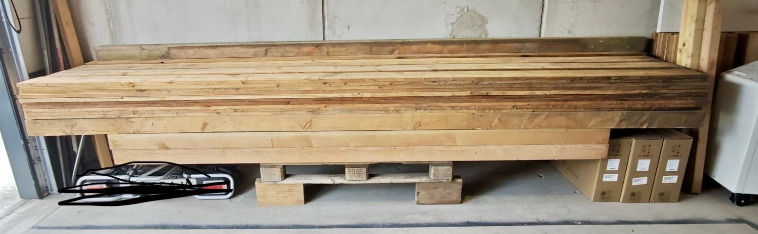 Partij Douglas planken en palen, Doe-het-zelf en Verbouw, Hout en Planken, Ophalen, Minder dan 25 mm, Nieuw, Plank