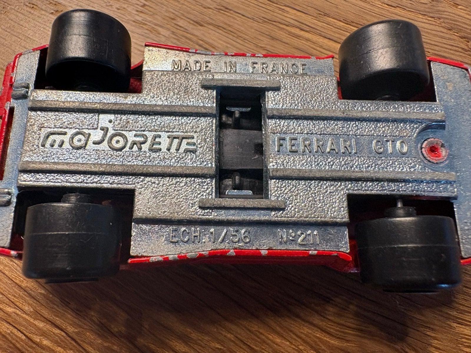Vintage Majorette Ferrari GTO nr. 211, schaal 1:56, Ophalen of Verzenden, Gebruikt