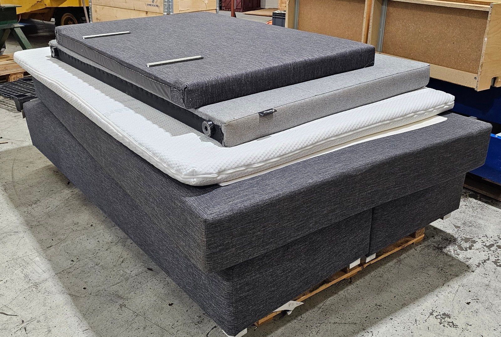 Beterbed MioDormio boxspring 215x140 met hoofdbord, Ophalen, Gebruikt, 210 cm, 140 cm