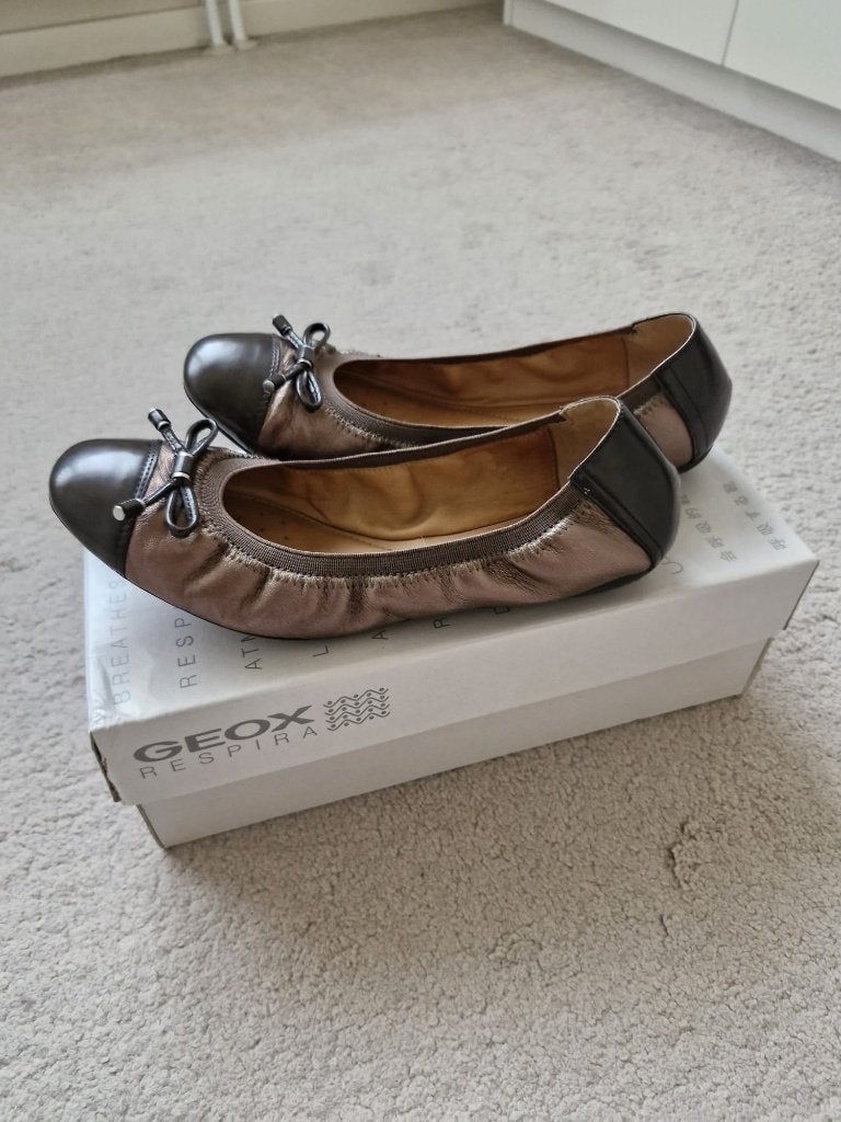 Ballerina leren schoenen, Geox, Bruin, Ophalen of Verzenden, Gedragen