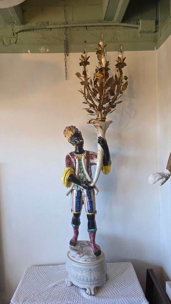 Indrukwekkende Morenkop Lamp - Venetiaanse Stijl, Ophalen of Verzenden