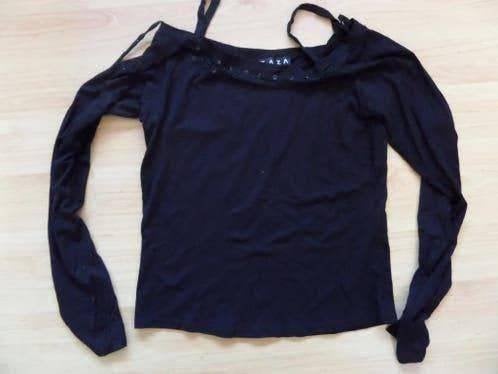 Aparte zwarte longsleeve van Zaza maat M met kraaltjes, Maat 38/40 (M), Zwart, Ophalen of Verzenden, Zo goed als nieuw