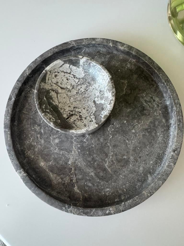 H&M HOME marmeren dienblad en schaaltje, Ophalen, Nieuw, Rond