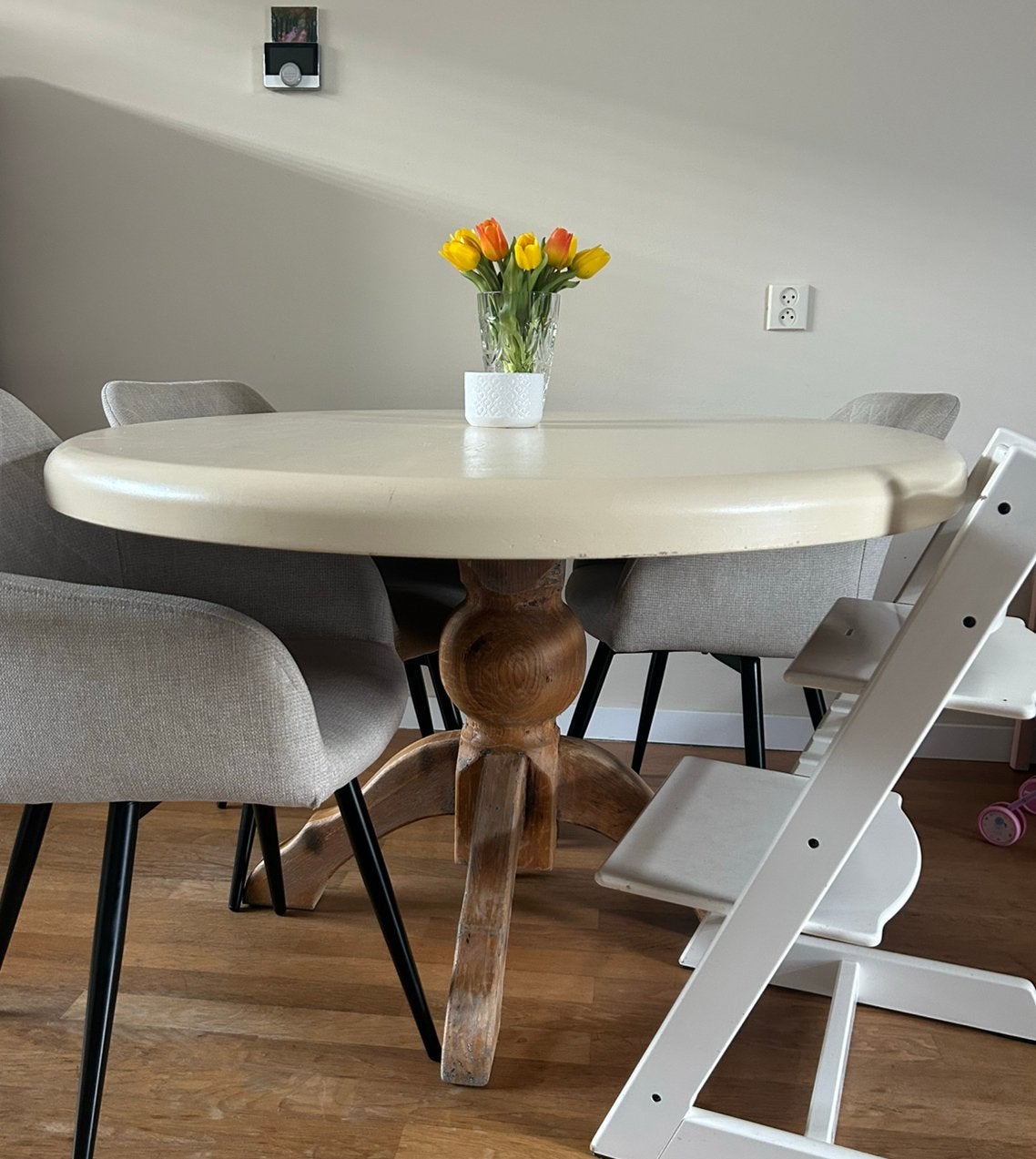 Massief teakhouten tafel, Ophalen, 200 cm of meer, 50 tot 100 cm, Zo goed als nieuw