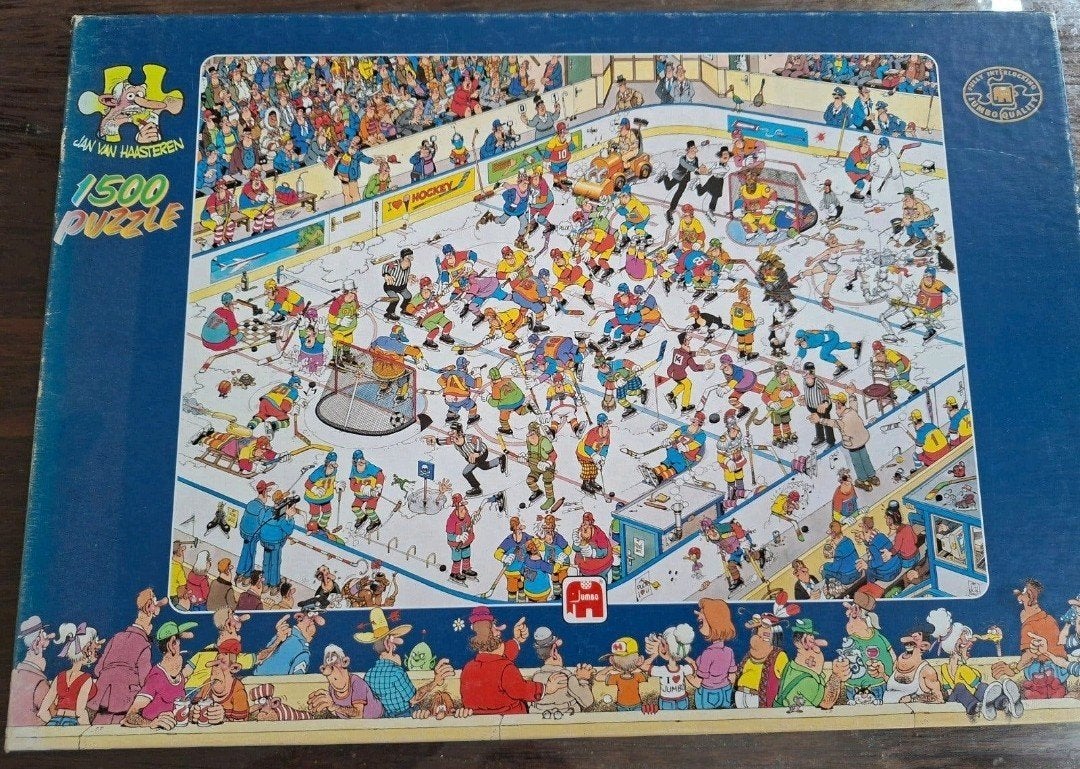 Jan van Haasteren Ijshockey Legpuzzel - 1500 stukjes, Ophalen of Verzenden, 500 t/m 1500 stukjes, Zo goed als nieuw