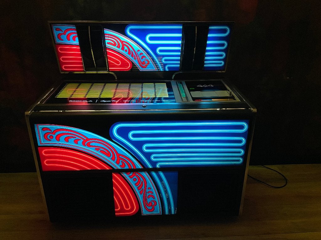 Rock-Ola 464 jukebox uit 1976 – goed spelend, Ophalen, Gebruikt, 1970 tot heden, Rock Ola