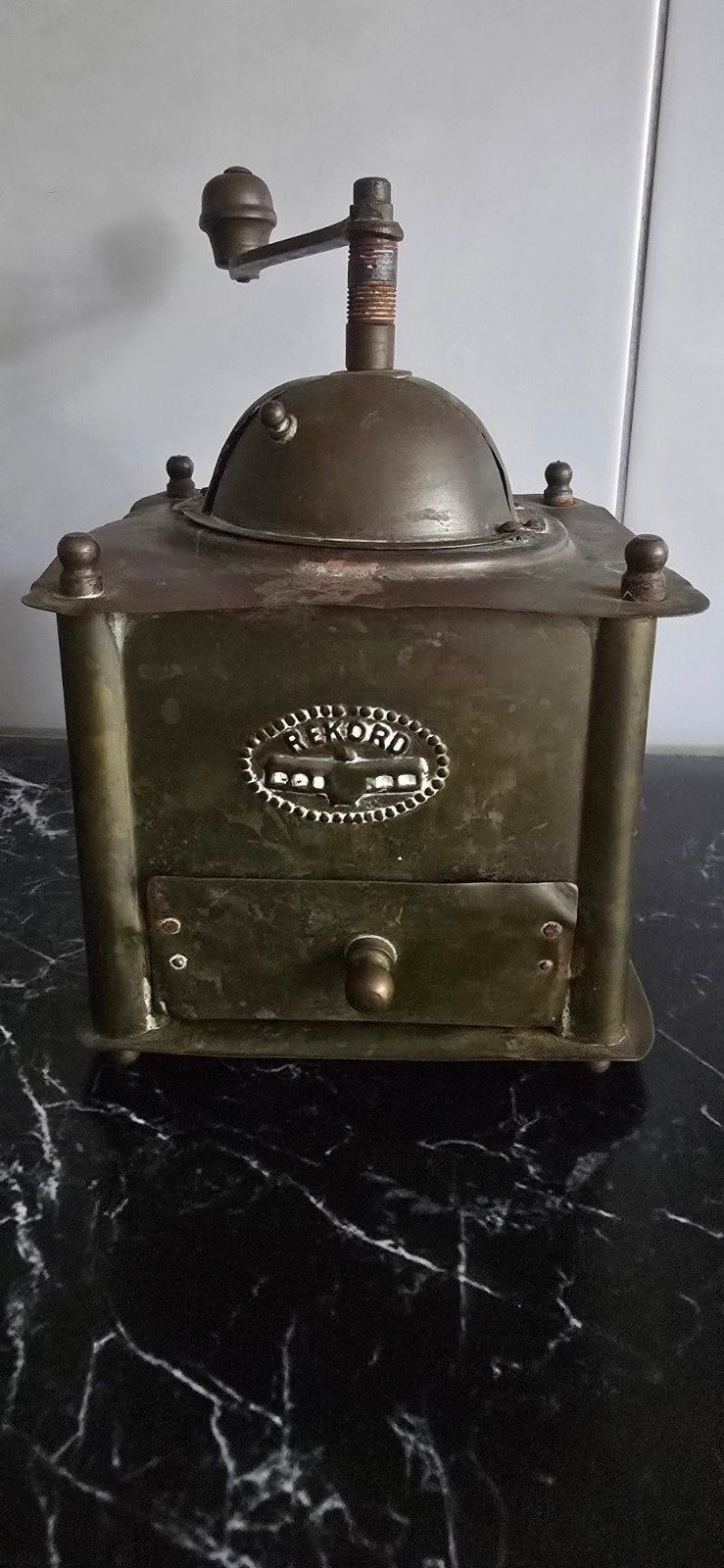 Antieke Rekord Koffiemolen - Vintage Handmatige Koffiemolen, Antiek en Kunst, Antiek | Keukenbenodigdheden, Ophalen of Verzenden