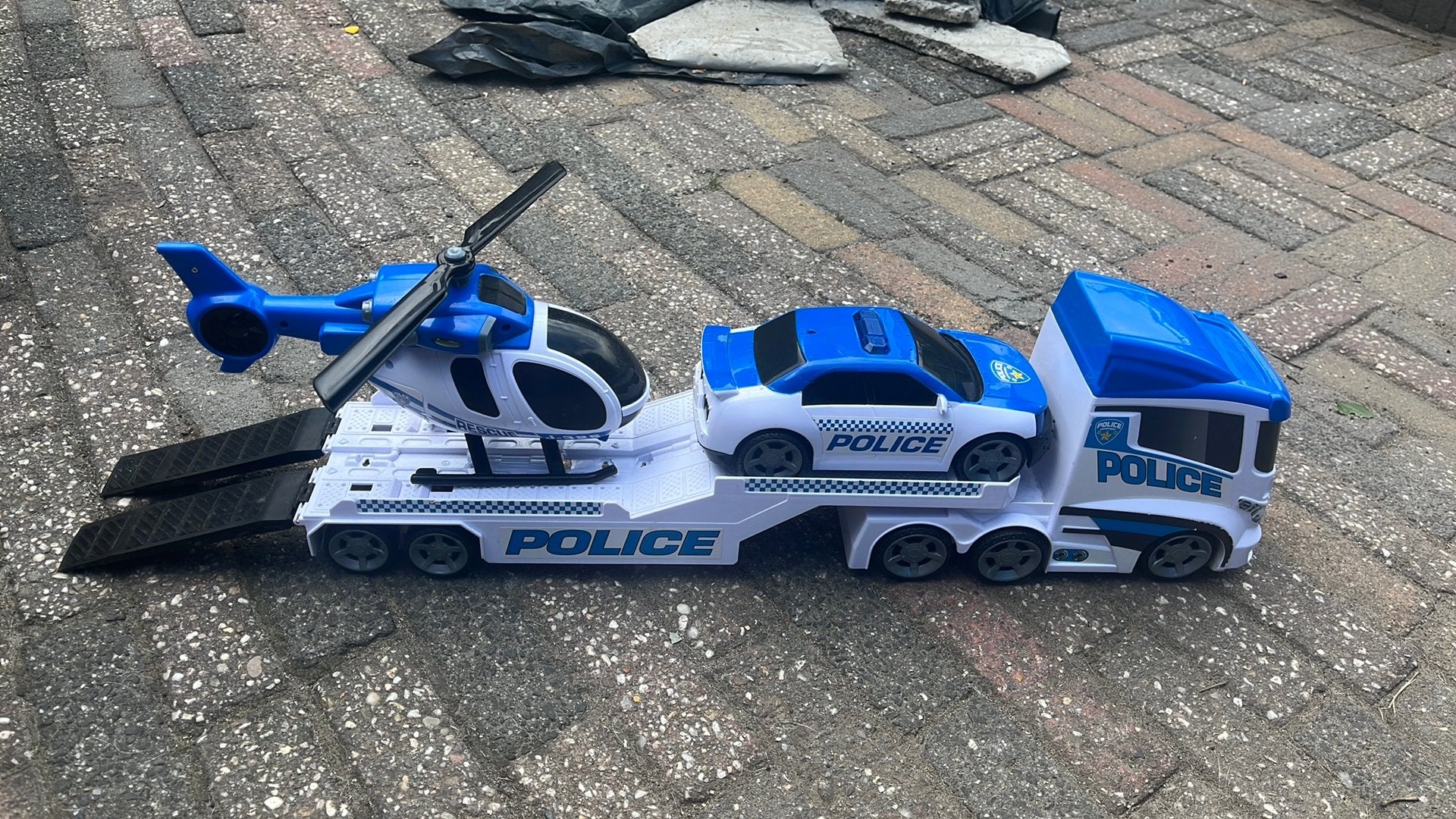 Leuke vracht auto met auto en helikopter, Ophalen, Gebruikt