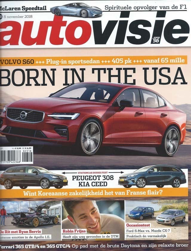 Autovisie 23 2018 : Volvo S60 - BMW X4 - Ferrari 365 - Ford, Ophalen of Verzenden, Gelezen, Algemeen