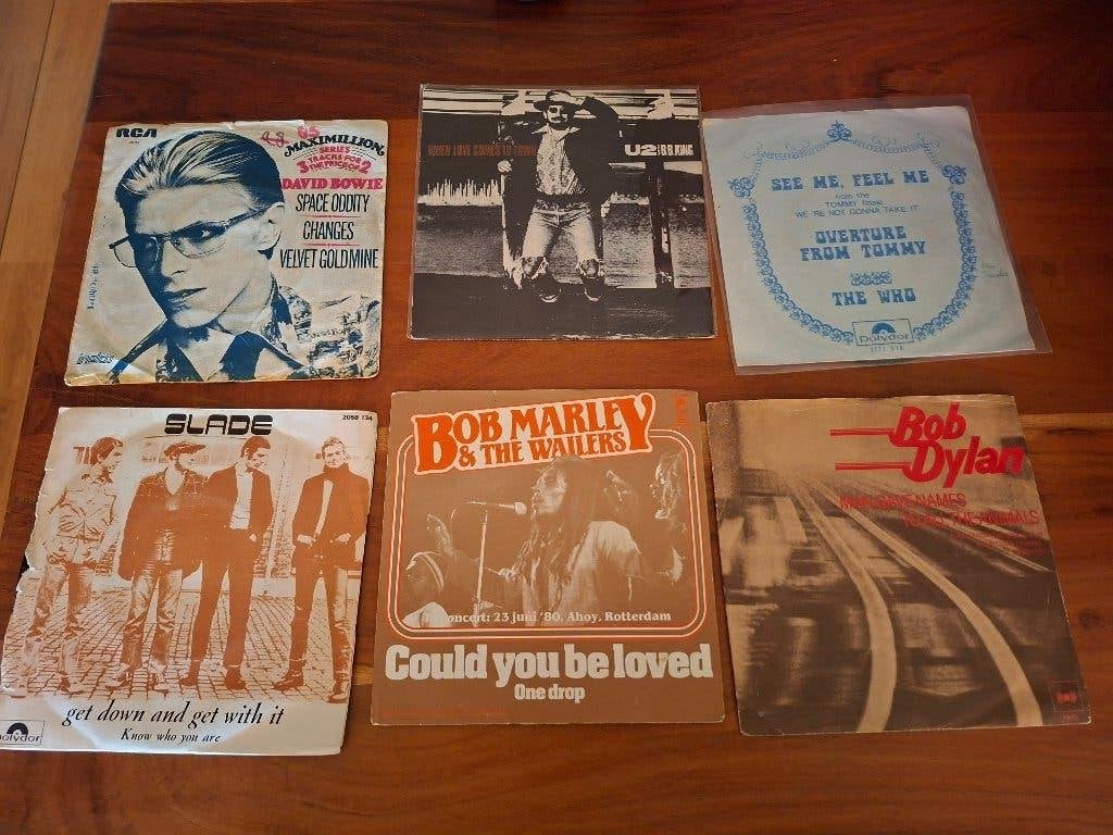 pop singles//dylan/marley/who/bowie U2, Ophalen of Verzenden, Gebruikt, Pop