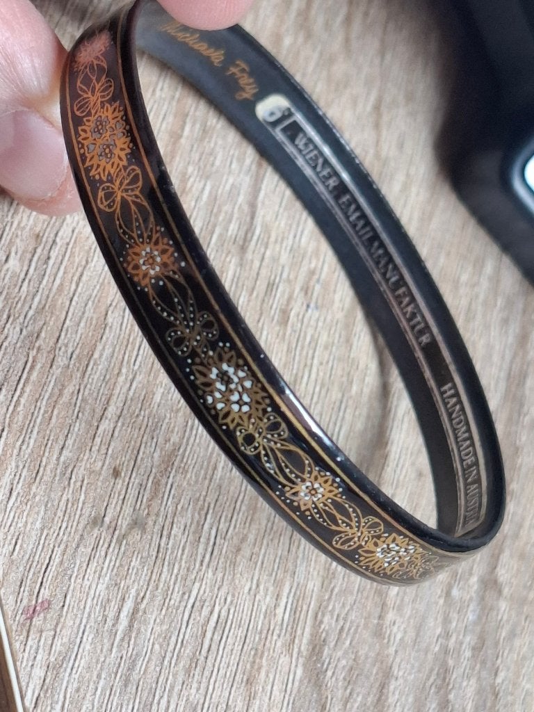 Emaille vintage bangle armband MICKAELA FREY, Ophalen of Verzenden, Zo goed als nieuw, Overige kleuren, Overige materialen