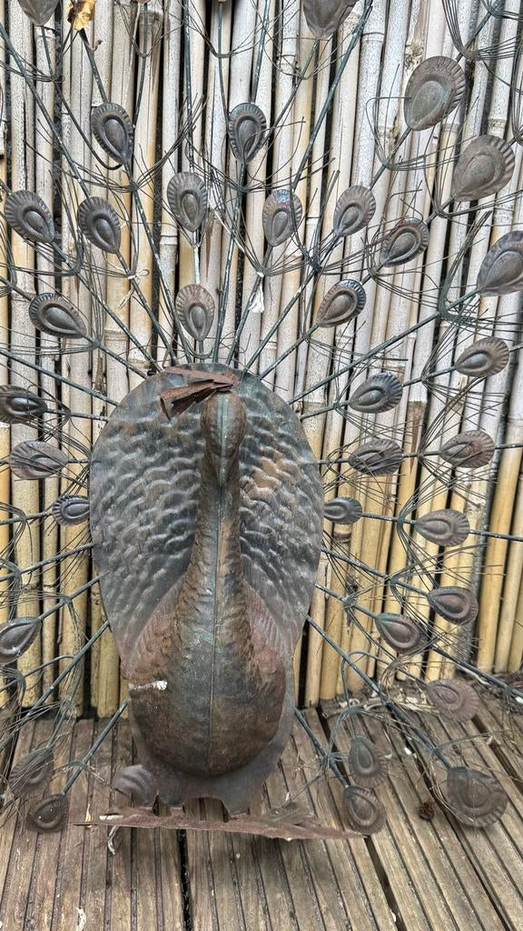 Decoratieve metalen pauw voor buiten, Ophalen, Gebruikt, Metaal, Dierenbeeld