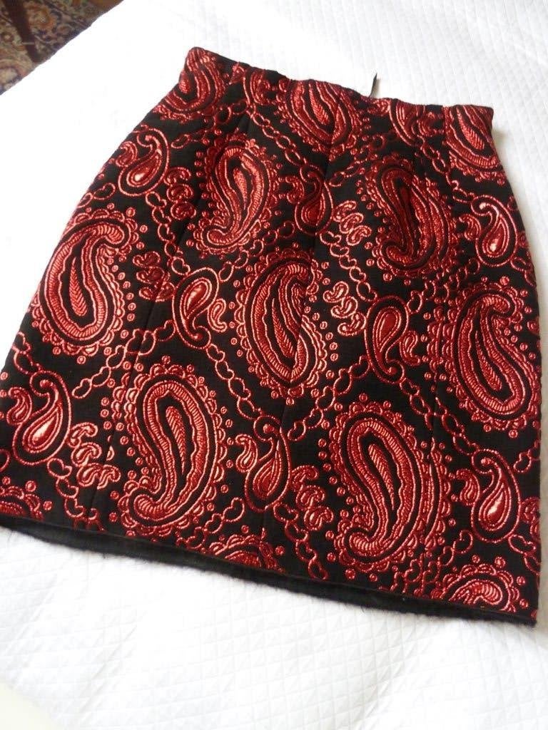 Marc Jacobs 1e lijn brokaat rok, zwart/rood Paisley, mt36/38, Verzenden, Zwart, Nieuw, MARC JACOBS