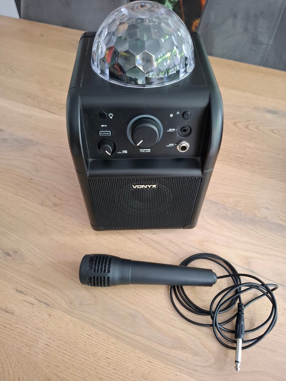 Vonyx Disco Speaker met Microfoon en Lichteffect, Ophalen, Gebruikt, Complete set
