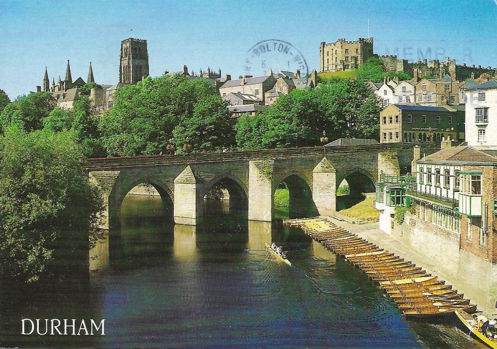 Ansichtkaart  Durham (E) Kathedraal & Kasteel b Elvet Bridge, Verzenden, 1980 tot heden, Gelopen, Engeland