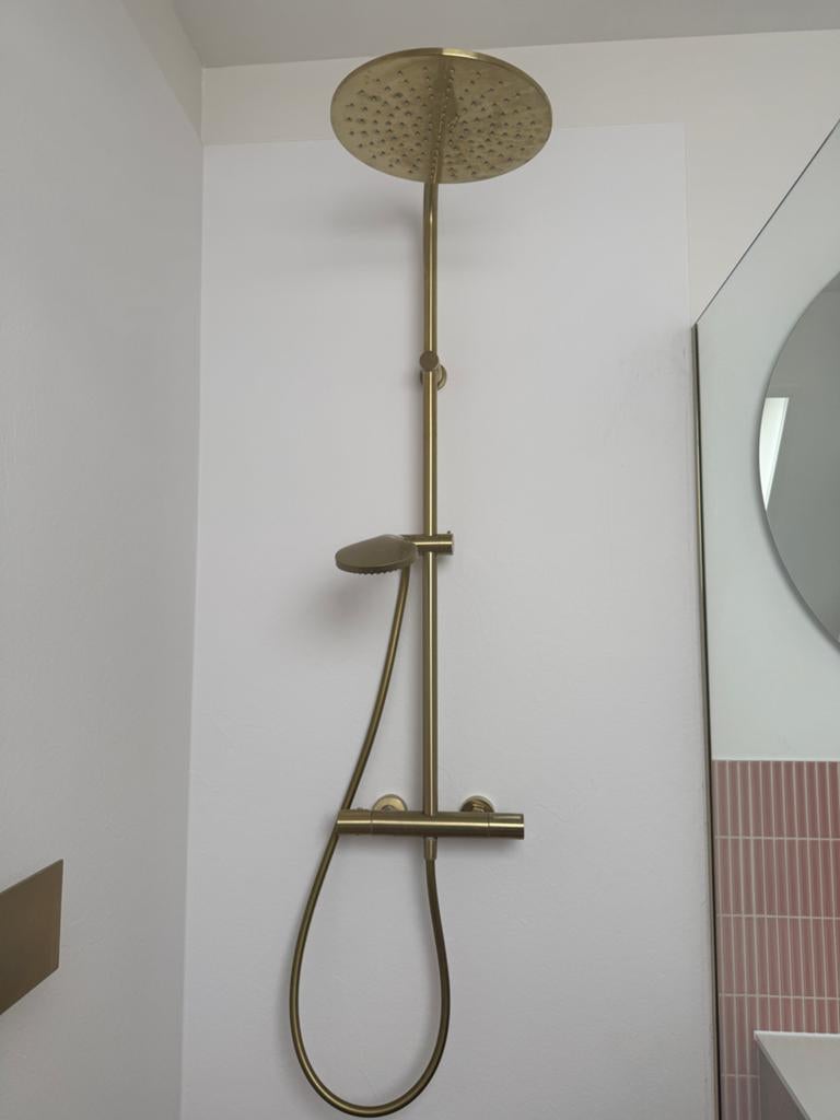 Complete badkamerset: Wastafelmeubel, douche- en badkraan, Ophalen, 50 tot 100 cm, Zo goed als nieuw, Minder dan 100 cm